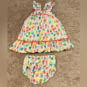 Bonnie Baby Pineapple Dress with diaper cover 18M
